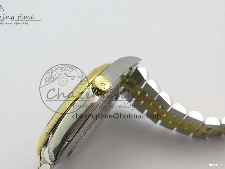MiroTime 0519 DateJust 41 SS YG 126333 Fluted Bezel DJF Best Edition 904L Steel Gray Dial Green Roman Markers on Jubilee Bracelet A Seasonal 3194